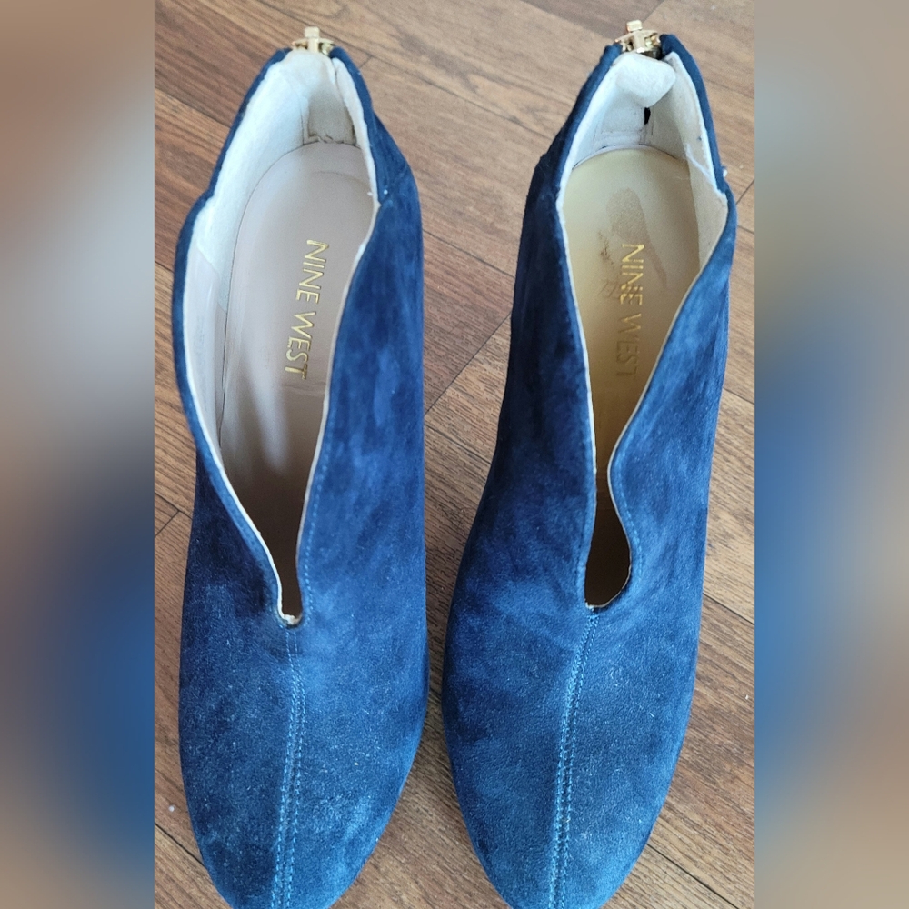 Nine West Women's Deep Blue Heeled Boots